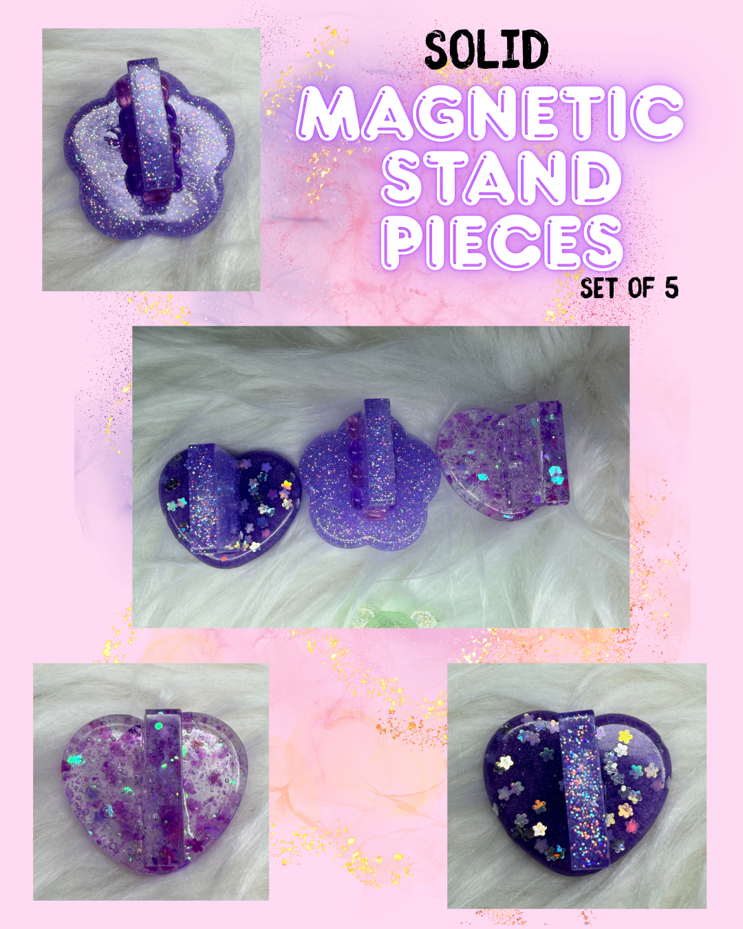 Magnetic Nail Display stand 'solid' pieces (set of 5)