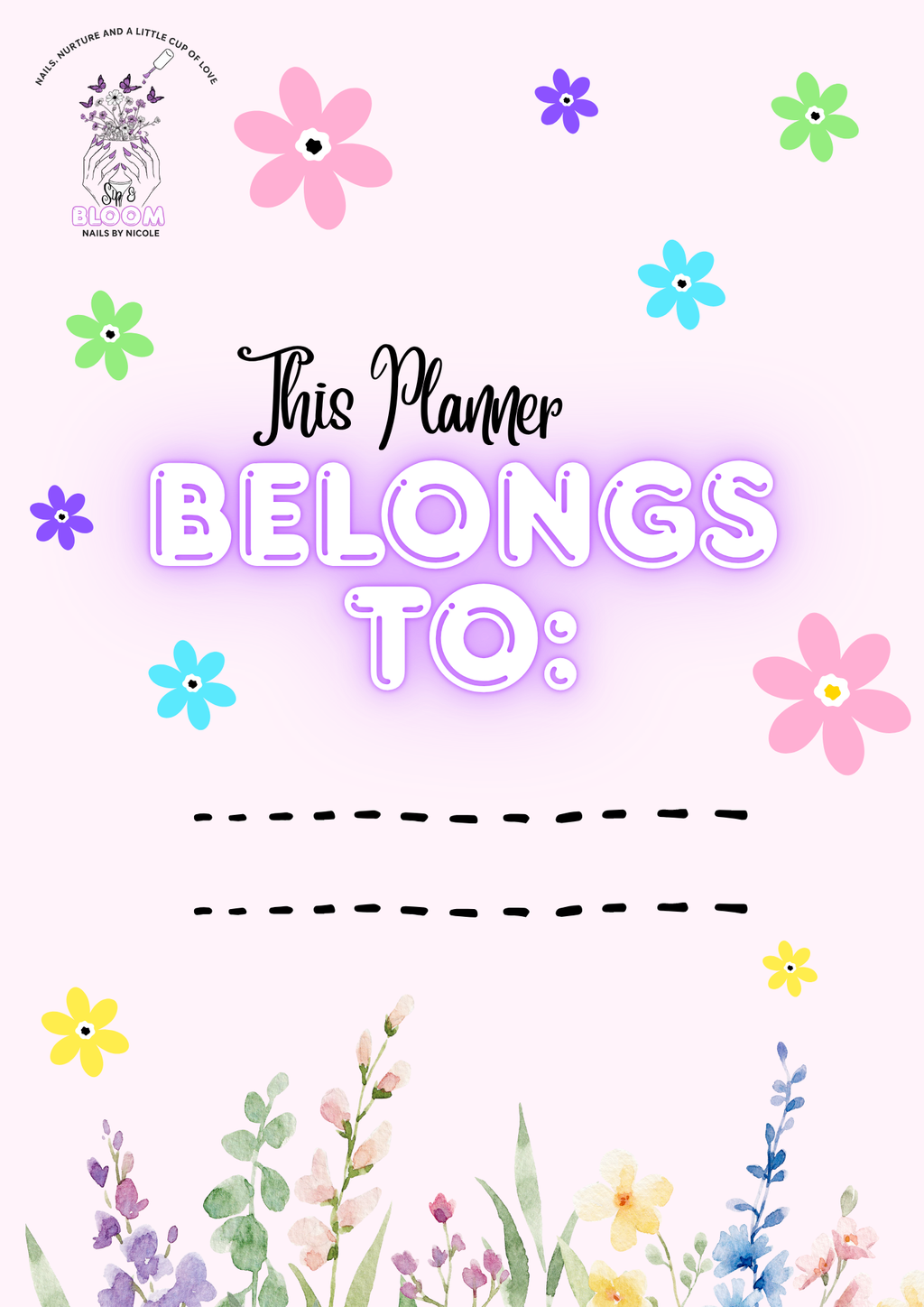 Sip & Sketch Digital Nail nart planner